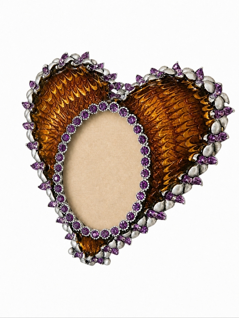 JAY STRONGWATER | Purple Enamel Crystal Heart Mini Frame